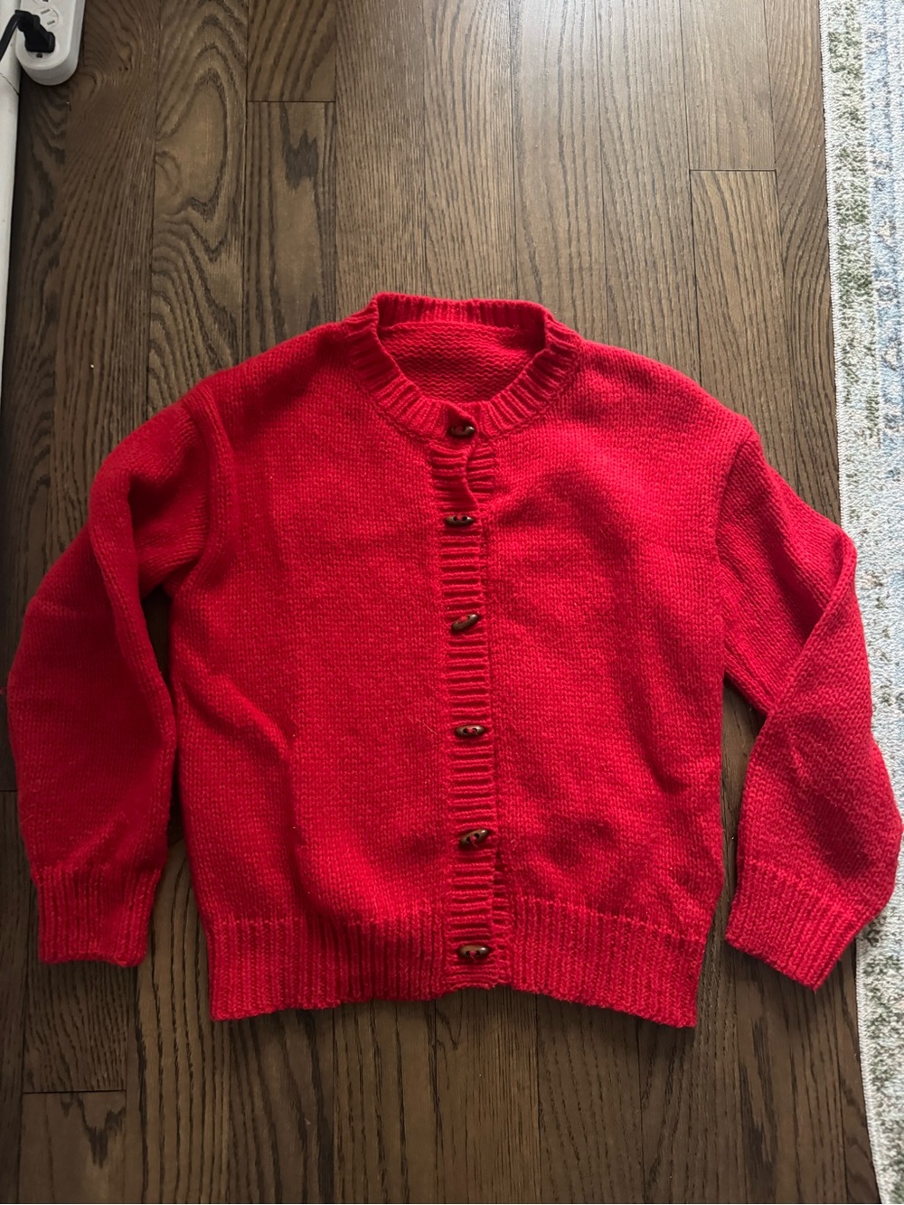 ASOS Red Button-Up Knit Cardigan